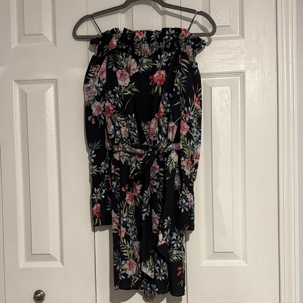INTERMIX Black Multicolor Floral Dress